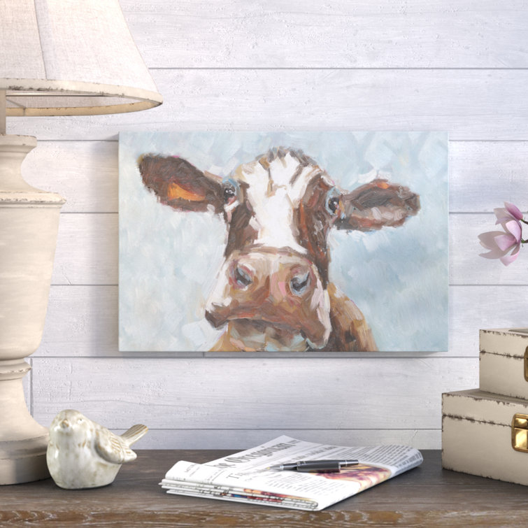 Laurel Foundry Modern Farmhouse Curious Cow Print on Canvas & Reviews Wayfair